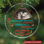 Heartfelt Family Photo Pregnancy Ornament 2024 For New Parents - Personalized Glass Circle Christmas Decoration