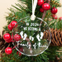 Touching Family Of 3 Glass Ornament For New Parents 2024 - Baby's First Christmas Gift - Customizable Family Keepsake