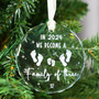 Touching Family Of 3 Glass Ornament For New Parents 2024 - Baby's First Christmas Gift - Customizable Family Keepsake