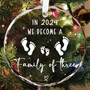Touching Family Of 3 Glass Ornament For New Parents 2024 - Baby's First Christmas Gift - Customizable Family Keepsake