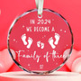 Touching Family Of 3 Glass Ornament For New Parents 2024 - Baby's First Christmas Gift - Customizable Family Keepsake