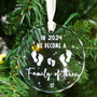 Touching Family Of 3 Glass Ornament For New Parents 2024 - Baby's First Christmas Gift - Customizable Family Keepsake