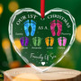 Celebrate Your 1st Christmas Together Personalized Family Ornament - Custom For 3 People & Pets