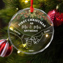Heartfelt First Christmas 2024 Ornament For Newlywed Couples – Personalized Glass Keepsake For Mr And Mrs Holding Hands