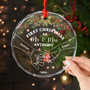 Heartfelt First Christmas 2024 Ornament For Newlywed Couples – Personalized Glass Keepsake For Mr And Mrs Holding Hands