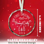 Glass Family Ornament 2024 For New Mom And Dad - Baby's First Christmas Keepsake