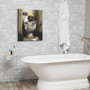 Funny Dachshund Reading Newspaper Canvas Art Farmhouse Bathroom Decor 