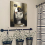 Funny Dachshund Reading Newspaper Canvas Art Farmhouse Bathroom Decor 