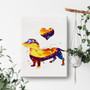Dachshund Watercolor Canvas Art – Framed Wall Decor For Dog Lovers