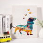 Watercolor Dachshund Canvas Art - Thoughtful Dog Lovers Gift Featuring Butterfly Design For Living Room
