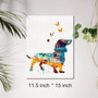 Watercolor Dachshund Canvas Art - Thoughtful Dog Lovers Gift Featuring Butterfly Design For Living Room