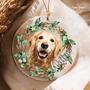 Personalized Golden Retriever Dog Wall Art Ornament For Christmas