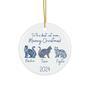 Thoughtful Cat Mom Ornament For Childless Cat Lady - 2024 Blue Toile Christmas Gift For Cat Mama Lovers