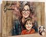 Touching Grandma Portrait Canvas - Personalized Rustic Gift From Grandkids For Grandma's Home