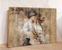 Touching Grandma Portrait Canvas - Personalized Rustic Gift From Grandkids For Grandma's Home