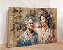 Touching Grandma Portrait Canvas - Personalized Rustic Gift From Grandkids For Grandma's Home