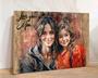 Touching Grandma Portrait Canvas - Personalized Rustic Gift From Grandkids For Grandma's Home