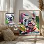 Personalized Dog Wall Art Pop Art Canvas - Vibrant Pet Portrait Decor