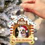 Personalized Dog Wall Art For Christmas - Custom Acrylic Ornament 2024, First Christmas Photo Frame For Dog Lovers