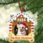 Personalized Dog Wall Art For Christmas - Custom Acrylic Ornament 2024, First Christmas Photo Frame For Dog Lovers