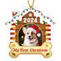 Personalized Dog Wall Art For Christmas - Custom Acrylic Ornament 2024, First Christmas Photo Frame For Dog Lovers