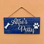 Custom Dog Wall Art - Personalized Wooden Sign For Pet Area - 3D Name Design With Paw Element