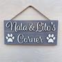 Custom Dog Wall Art - Personalized Wooden Sign For Pet Area - 3D Name Design With Paw Element