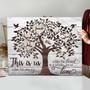 Heartfelt Family Tree Wall Decor Canvas With Kids' Names - Grandparents' Gift For Anniversaries Or Christmas