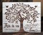 Heartfelt Family Tree Wall Decor Canvas With Kids' Names - Grandparents' Gift For Anniversaries Or Christmas