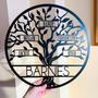 Personalized Metal Family Tree Wall Decor - Custom Sign For Mom's Anniversary Or Christmas Gift