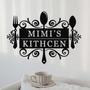 Custom Mom's Kitchen Metal Sign - Farmhouse Wall Art For Cooking Gift