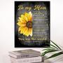 Meaningful Mother Daughter Art Canvas With Sunflower Print - Touching Gift For Mom From Daughter, Ideal For Living Room Or Bedroom