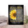 Meaningful Mother Daughter Art Canvas With Sunflower Print - Touching Gift For Mom From Daughter, Ideal For Living Room Or Bedroom