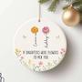 Touching Mother Daughter Art Ornament For Christmas | Personalized Family Keepsake Gift From Mom