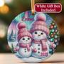 Thoughtful Mother Daughter Art Ornament - Custom Pink Snowman Gift For Christmas 2024