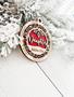 Touching Mother Daughter Art Wooden Ornament For Christmas Gift From Mom