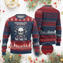 Xmas Viking Valhalla Ugly Christmas Sweater Deck The Halls With Skulls And Bodies