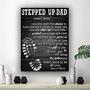 Personalized Step Dad Canvas For Father's Day - Meaningful Family Quote For Stepdad Gift, Custom Name Decor