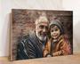 Personalized Family Portrait Canvas - Christmas Gift From Kids For Dad And Grandpa