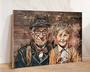 Personalized Family Portrait Canvas - Christmas Gift From Kids For Dad And Grandpa