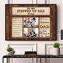 Heartfelt Step Dad Gifts Canvas - Personalized Photo Print For Birthdays & Christmas - Daughter And Son's Touching Gift