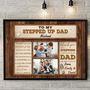 Heartfelt Step Dad Gifts Canvas - Personalized Photo Print For Birthdays & Christmas - Daughter And Son's Touching Gift