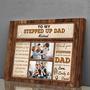 Heartfelt Step Dad Gifts Canvas - Personalized Photo Print For Birthdays & Christmas - Daughter And Son's Touching Gift