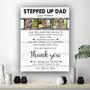 Heartfelt Canvas For Stepdad - Thank You Dad Gift For Christmas, Birthday, Father's Day - Personalized For Living Room DéCor