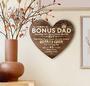 Touching Step Dad Gifts Wood Sign For Father's Day Birthday Christmas - Heartfelt Bonus Dad Plaque