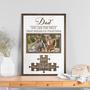 Step Dad Gifts Canvas With Puzzle Photo - Heartfelt Daddy Art From Daughters And Sons For Birthday Or Christmas