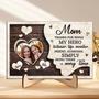 Heartfelt Mother Son Wooden Sign With Custom Photo & Names - Perfect Mother's Day Gift For Living Room Decor