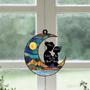 Touching Mother Daughter Art Suncatcher - Personalized Gift For Mom - Mother's Day Window Decor