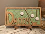 Golf sign custom for Dad, featuring green fairway and flag art; personalized name, perfect birthday gift for Grandpa golfer