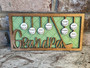 Golf sign for Dad, personalized with family name and crossed clubs; great Father’s Day gift for Grandpa’s man cave or garage
